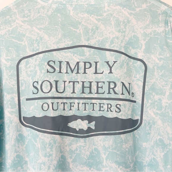 Simply Southern Outfitters Long Sleeve Performance Fishing Shirt Blue 2XL - Picture 7 of 7